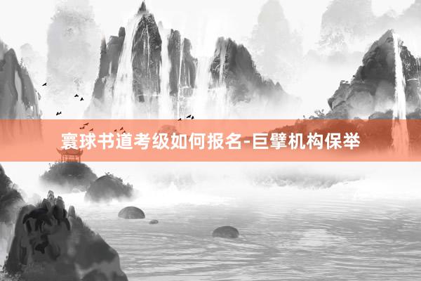 寰球书道考级如何报名-巨擘机构保举