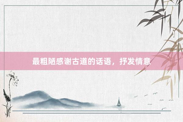 最粗陋感谢古道的话语，抒发情意