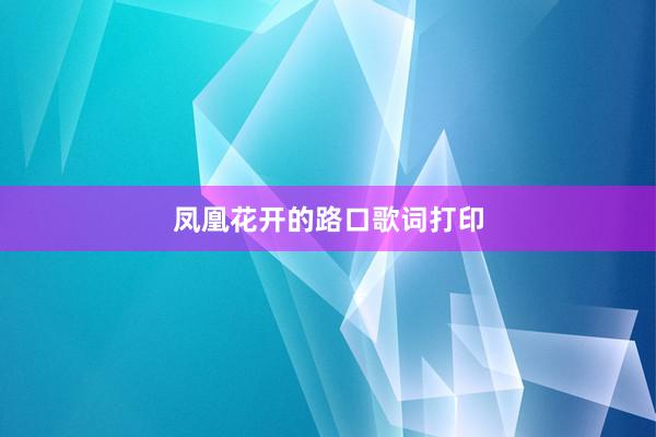 凤凰花开的路口歌词打印
